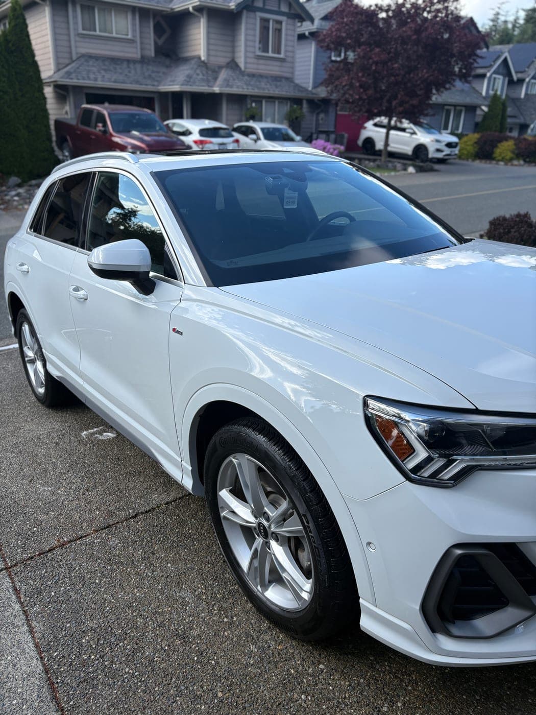 White Audi Q3 after a full exterior detail